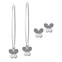 Sterling Silver Butterfly Earrings Set