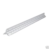 Produkt-Bild: Aluminium Dreikant - Lineal 30 cm uvm. Skalen: 1:100, 1:75, 1:50, 1:25 und 1:20