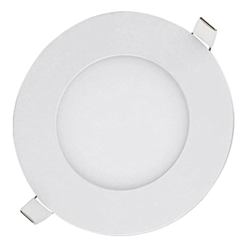 xtf2015 Super Bright Ultra-thin LED Panel Light Ceiling Lamps Recessed Light Fixture Kit with Led Driver-6W Round, Warm White, 4.7