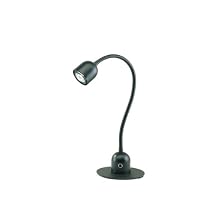 Electrix 6000 BLK Desk Lamp, Halogen, Mounting, Tip Resistant, 25" Reach, 20W, 1700 Raw Lumens