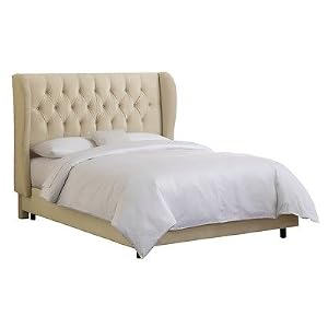 Tufted Wingback Bed in Velvet Buckwheat Size: Full Tufted Wingback Bed in Velvet Buckwheat Size: Full