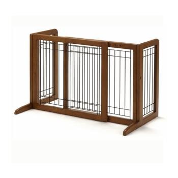 Richell Freestanding Step-Over Pet Gate, Small, Color:Brown