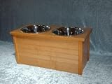 A Leg Up Classic Style Dog Feeder-Medium-HONEY PINE FINISH