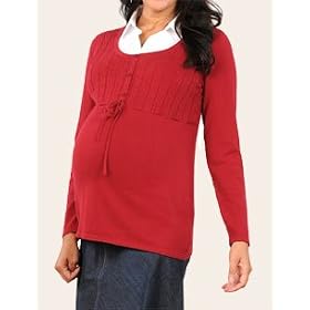 Motherhood Maternity: Long Sleeve Mock Layer Maternity Sweater