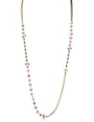 Betsey Johnson "Girlie Grunge" Flower Faceted Bead Long Necklace, 39"