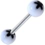 Black FLOWER Barbell Tongue Ring