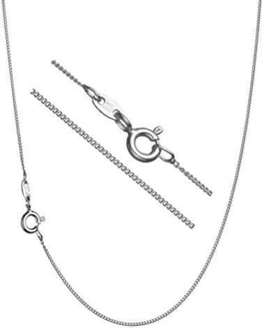 Crystalbella Fashion Pure Silver Super Thin .8Mm Italian Curb Chain Necklace