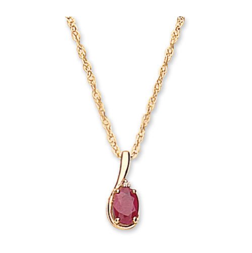 9ct Gold Ruby / Diamond Pendant