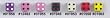 16mm d6 Square Cornered Opaque Dice, Pink w/Black