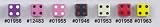 16mm d6 Square Cornered Opaque Dice, Pink w/Black