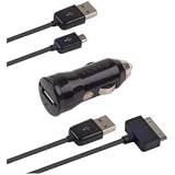 Incipio Mini Auto Car Charger for iPod and iPhone with Apple Charge Sync Cable & Mini USB Cable