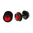 Black Anodized Stainless Steel Faux Plug - Red CZ- 16g Stud - 8mm Fake Plug - Sold as a Pair Black Anodized Stainless Steel Faux Plug - Red CZ- 16g Stud - 8mm Fake Plug - Sold as a Pair