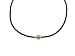 14k Yellow Gold Roundel Black Spinel & Baroque White Freshwater Pearl Necklace,17"