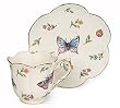 Porcelain Butterfly Teacup And Saucer With Gold Trim