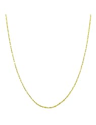 14 Karat Yellow Gold 0.8-mm Diamond-cut Alternate Bead Ball Chain (18 Inch)
