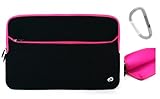 Magenta Laptop Bag for 15.6 inch Acer AS5250-BZ643 Notebook + An Ekatomi Hook.