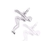 925 Sterling Silver Jewelry, Swimming Inspired Charm, Adjustable Fit, Plus Free Special Gift Pouch