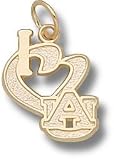 Auburn Univ I Heart Au 1/2 Charm/Pendant -14K/10K, Stainless Steel or Gold Plated