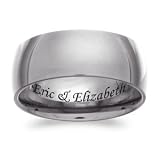 Titanium Engraved Extra Wide Wedding Band, Size: 9