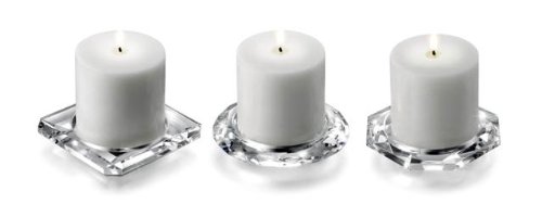 Godinger S/3 FACETED PILLAR HOLDERS W/C