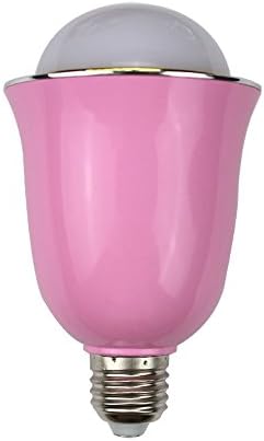 Mekarsoo M1002 LED Dimmable Color-Change Light Bulb With Built-In Bluetooth Speaker Multi-Color Control By Smartphone Iphone Android Phone Tablet E26 American Standard Light Fixture Socket(Pink)