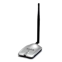 Alfa AWUS036H Upgraded to 1000mW 1W 802.11b/g High Gain USB Wireless Long-Rang WiFi network Adapter with 5dBi Antenna - for Wardriving & Range Extension