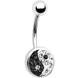 Austrian Crystal Yin Yang Belly Ring