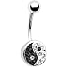 Austrian Crystal Yin Yang Belly Ring