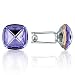 Forzieri Violet Swarovski Crystal Silver Plated Cufflinks