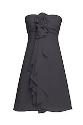 Plus Size A-line Strapless Chiffon Sleeveless Short Backless  Homecoming Dress/Bridesmaid Dress/Prom Dress/Party Dress  With Ruffles