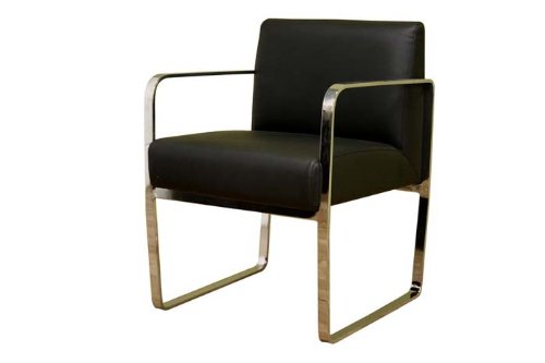 Wholesale Interiors Meg Black Leather Chair