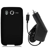 Black Silicone Rubber Gel Soft Skin Case Cover + Car Vehicle Charger Access ....