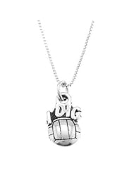 Sterling Silver I Dig Volleyball Necklace