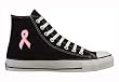 Converse Hi Top Black with Breast Cancer Awareness Ribbon