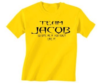 Team Jacob! So Bite Me. (Twilight Fan) Custom T-shirt (SMALL, YELLOW)
