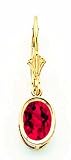 14k 8x6mm Oval Ruby Leverback Earrings
