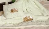Sleepy Bear Baby Blanket in Green by Manual Woodworkers and Weavers