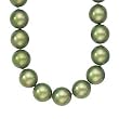 925 Silver & Spring Green Shell Necklace- 16 + 2 IN