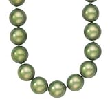 925 Silver & Spring Green Shell Necklace- 16 + 2 IN