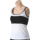 balle de Match Sunset Women's Tennis Tank Top - White/Black - W08309-BKW