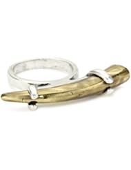 House of Harlow 1960 Two Tone Horn Stack Ring