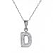 14K White Gold D Initial Pendant with Chain 18