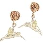 10k yellow-gold Sterlimg-sliver Pretty Authentic Black Hills Gold Hummingbird Earrings