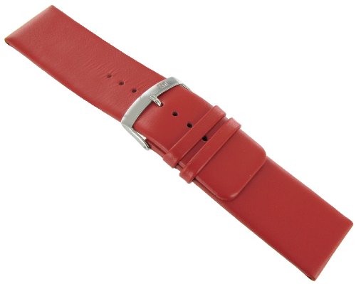 30mm Morellato Genuine Leather Flat Unstitched Square Tip Red Watch Band Strap