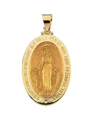 18K Yellow Gold 29.00X20.00 mm Miraculous Medal