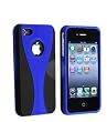 Blue 3-Piece Snap On Hard Case Cover For AT&T Verizon Sprint Apple iPhone 4 4S