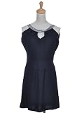 Anna-Kaci S/M Fit Black Peep Keyhole Mock Bib Necklace Studded Collar Mini Dress