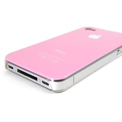 Stylische Kunststoffh�lle f�r Ihr Apple Iphone 4 / 4S in pink / H�lle / Backcase Cover rosa mit Rahmen aus Kunststoff transparent / Apple Logo / Design Schutzh�lle / Etui rosa - transparent von der Marke Incutex