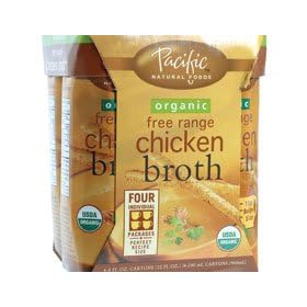 Pacific Natural Foods Organic Free Range Chicken Broth, 8-Ounce Pouch (Pack of 12)