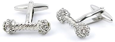 1 Pairs Men Boy Jewelry Cufflinks Cuff Links Party Favors Gift Wedding IM001 Silver Dumbbell